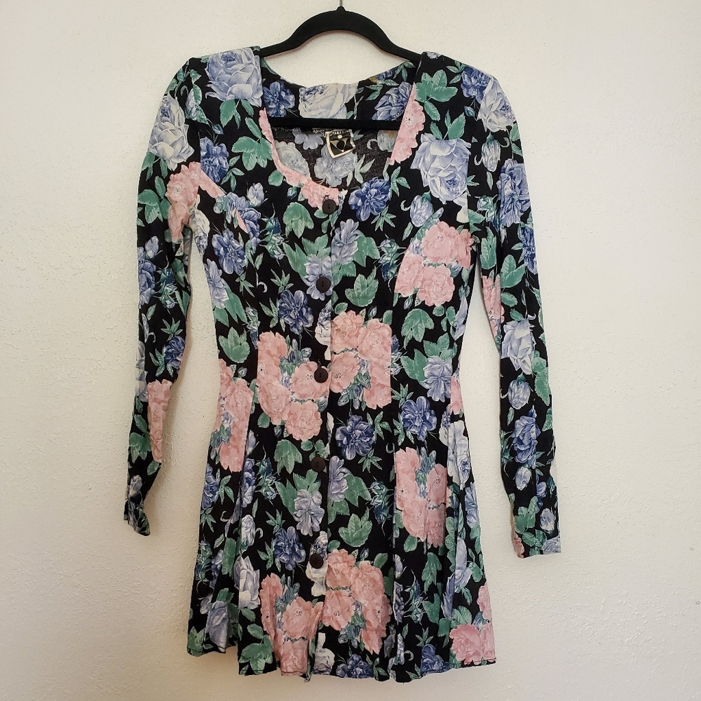 Vintage Pottery 90's Floral Coquette Fairy Mini Dress